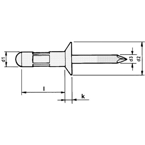 Blindnit MULTIFAR AL/ST Försänkt huvud