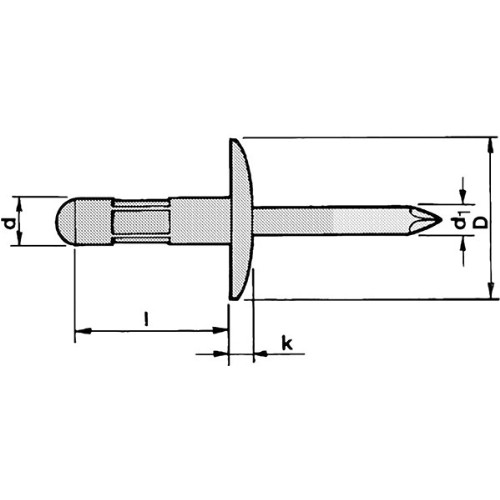 Blindnagle MULTIFAR AL/ST stort hode