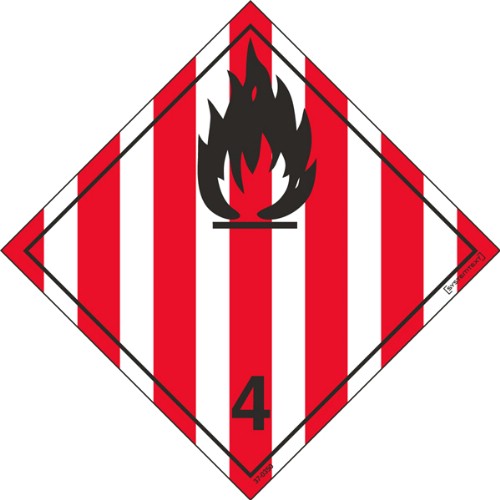 Skilt ADR brannfare fast stoff selvklebende