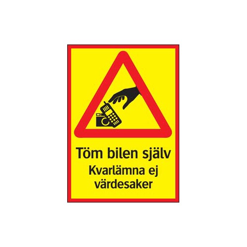 Tøm bilen selv skiltet