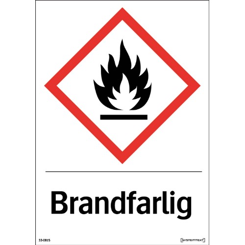 Skilt CLP brannfarlig selvklebende