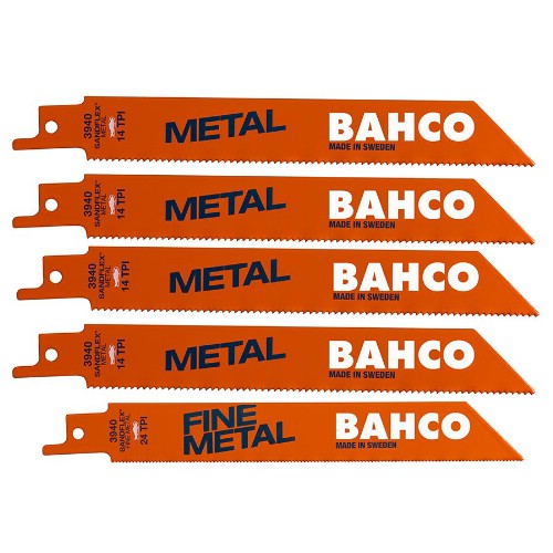 Bajonettsagbladsett BAHCO 3940-METAL-SET-5P Metall 5 delar