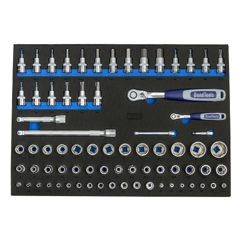 Hylsnyckelsats 1/4" 1/2" BONDTOOLS BTS5551 74 delar
