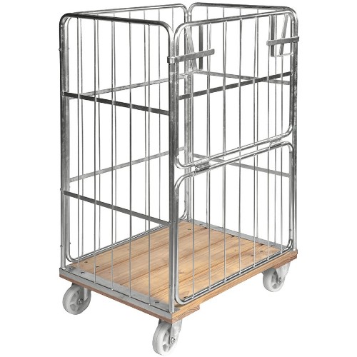 Rullcontainer KM med träbotten 4 sidor