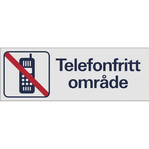 Skylt symbol telefonfritt område