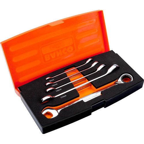 Kombinasjonsnøkkelsett med skralle mm BAHCO 1RM/S5