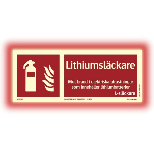 Skilt litiumslokkere Supernova+ farge lysende