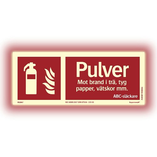 Skilt pulverslukker Supernova+ farge lysende