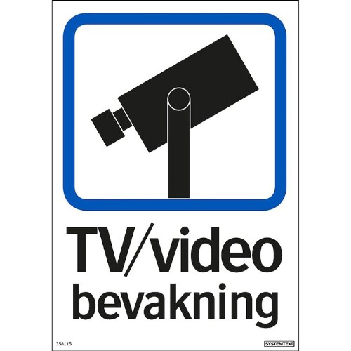 Skilt TV/videoovervåking